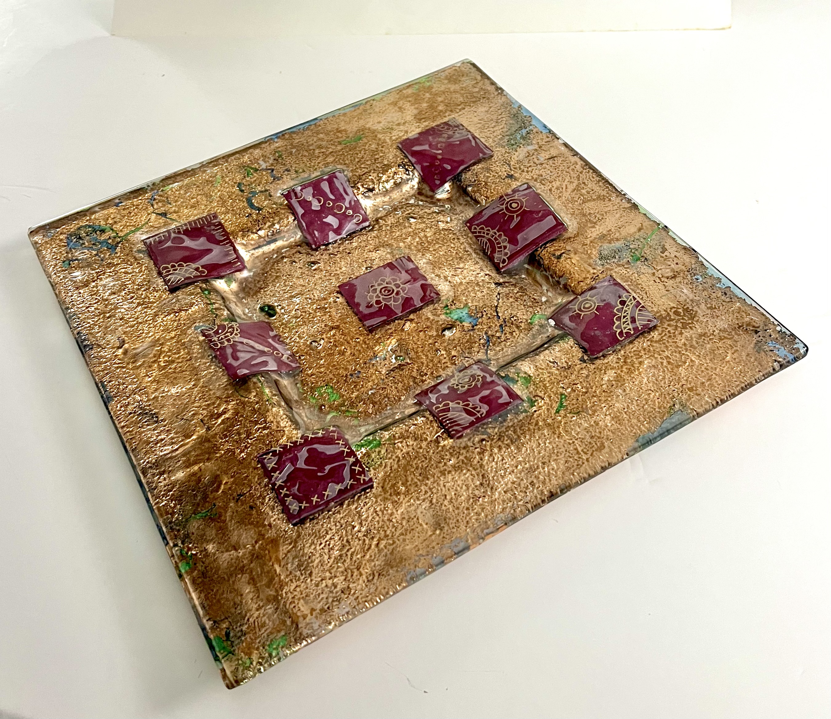 Glass and copper platter
