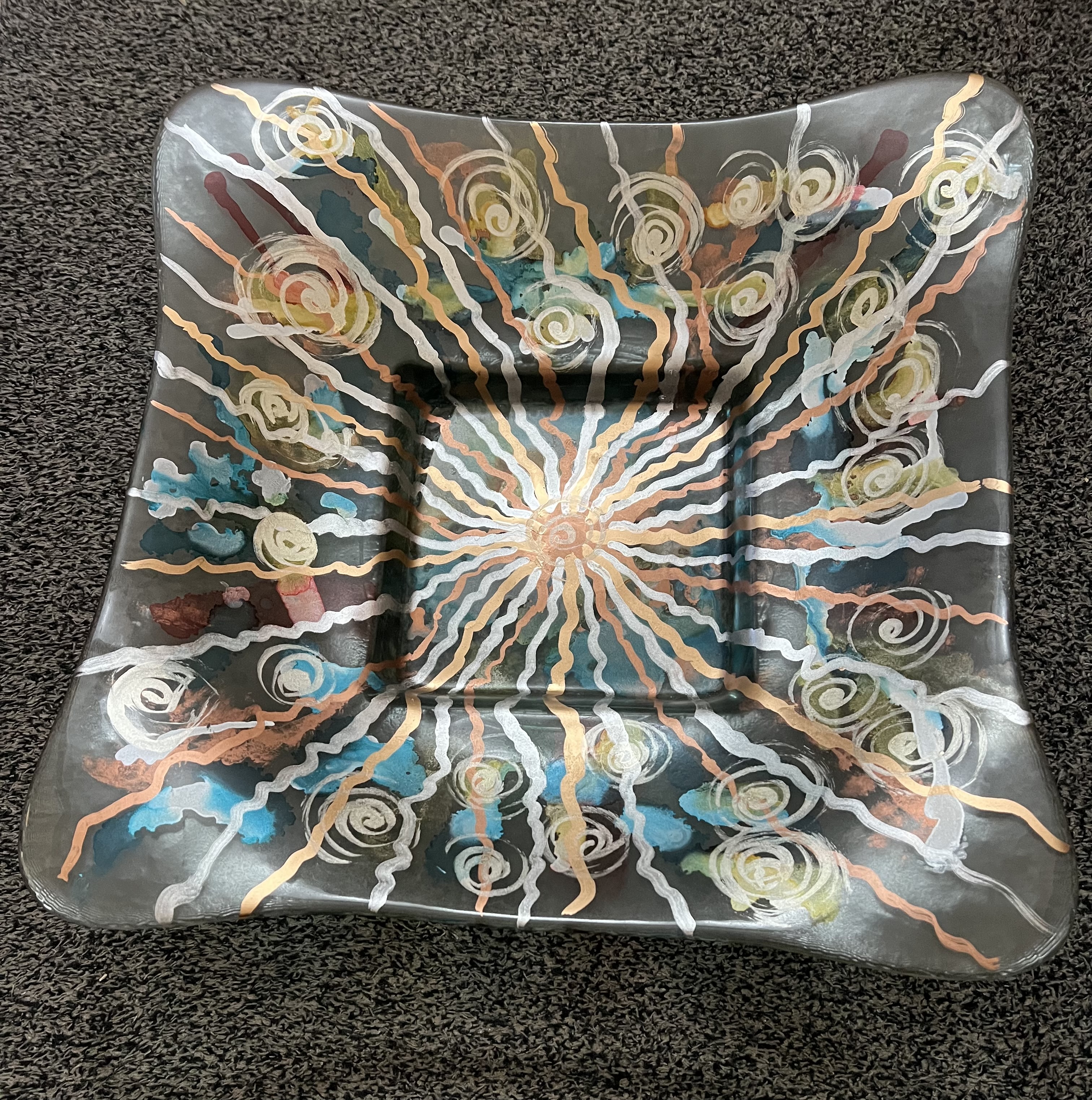 Large decorative glass bowl